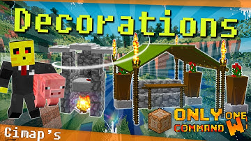 Garden Decorations in Vanilla Minecraft with only one command block.