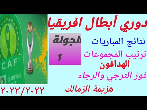 بطولةدوري أبطال افريقيا 2023 نتائج مباريات الجولة الأولى ترتيب المجموعات بعد مباريات الجولة الاولى