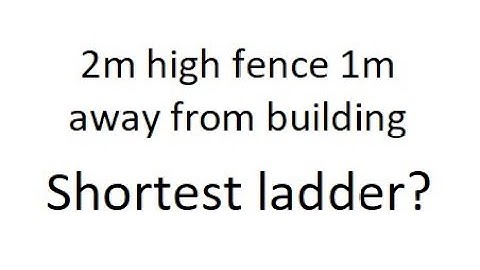 Grade 12 Calculus - Optimization Problem - Shortest length of ladder to wall  (ch 3.3)