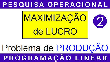 PESQUISA OPERACIONAL ⚙️ PROGRAMAÇÃO LINEAR: Maximização de Lucros #exercícios
