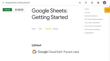 Google Sheets Getting Started GSP469