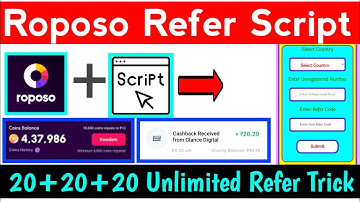 [Roposo Unlimited Refer Trick 2021] Add ₹20+₹20+ Unlimited Times | Indian Number OTP Bypass Trick 😱