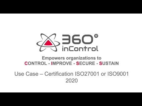 Video 360inControl® ISO Certification 01 2020