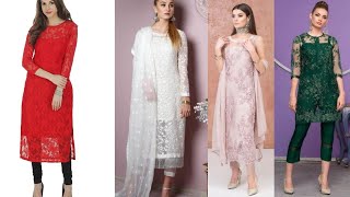 Latest and Stylish Net Kurtis design ideas || Net Fabric Dresses