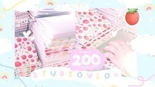 Making 200 NOTEBOOKS!  / Getting ready for a shop update / Full time SHOP OWNER Life / STUDIO VLOG