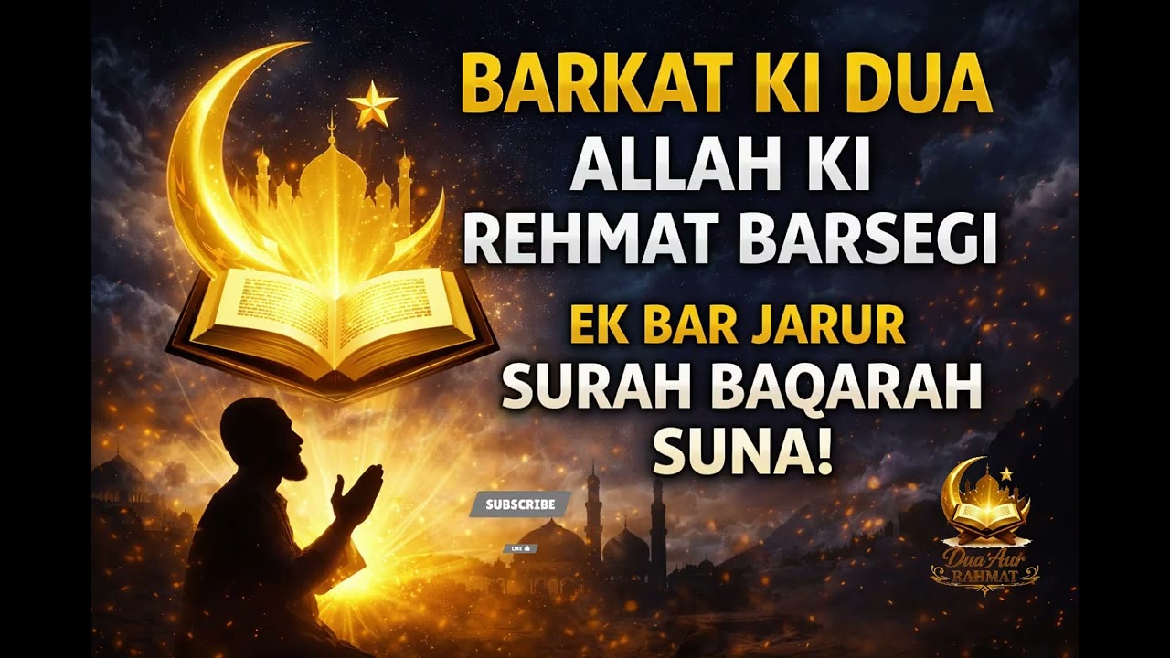 barkat ki dua allah ki rehmat barsegi ek bar jarur surah baqarah