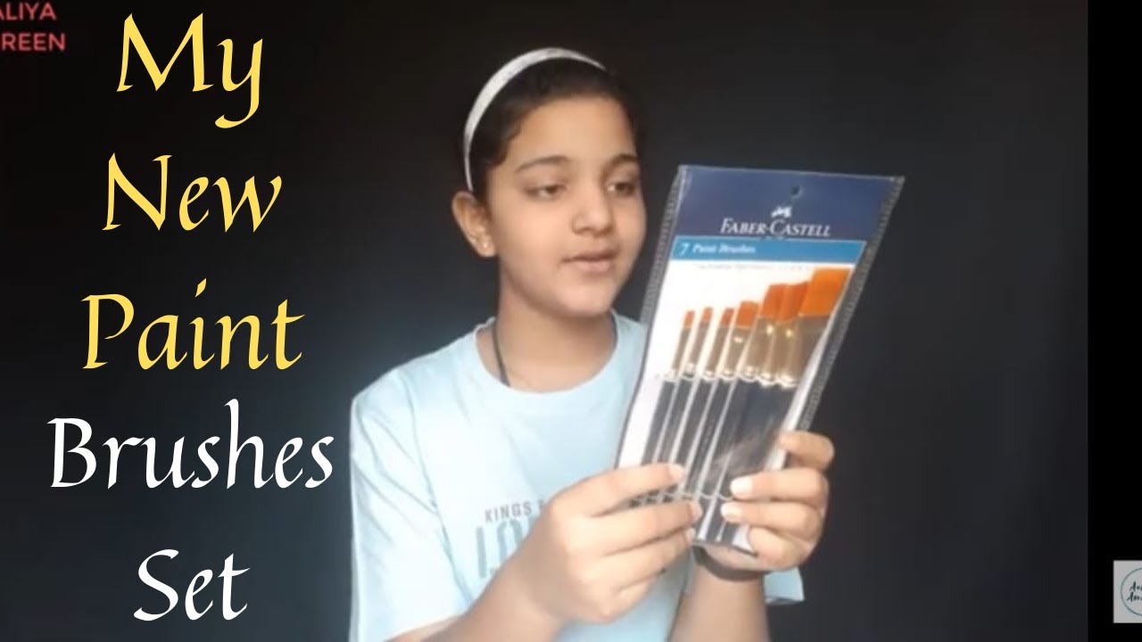 My New Paint Brushes Set for Acrylic PaintingA Gift From My FriendPaint Brush ReviewAaliya