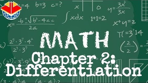 CHAPTER 2: DIFFERENTIATION | DM024