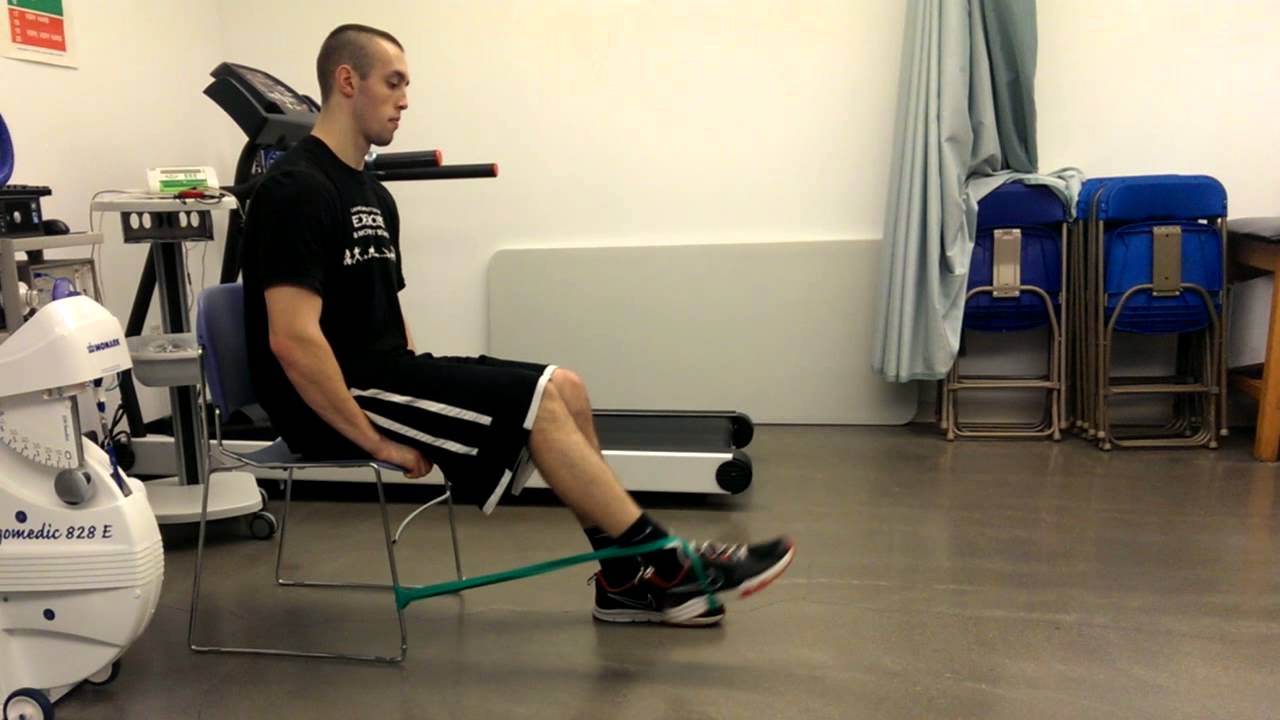 Resistance band knee extension - YouTube