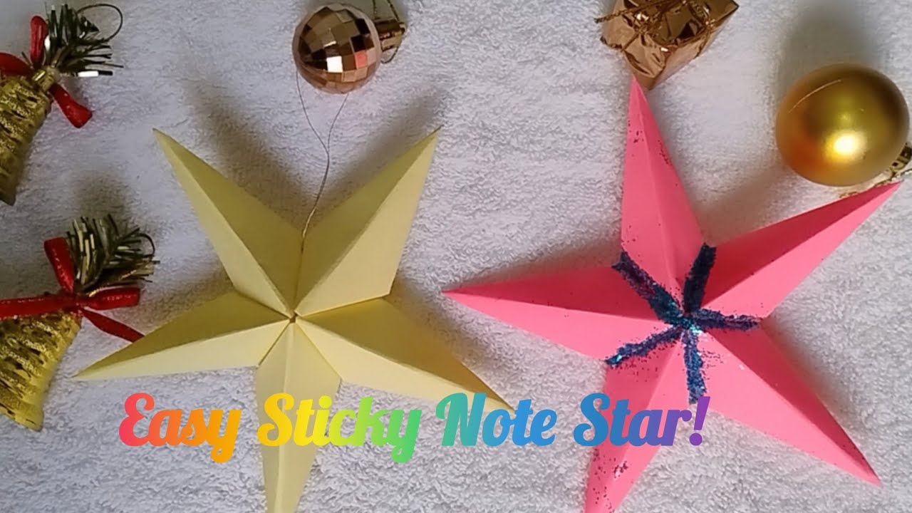 How to Make a Beautiful Star Using a Sticky Note | Easy & Quick Paper Craft