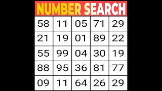 【Number Search】🔥 99% People Fail This Brain Test! #quiz #brainexercise #brain