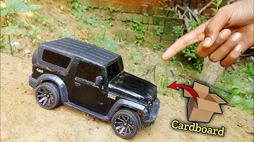 How To Make Mahindra Thar with cardboard home /how to make thar by cardboard /#cardboardtharmaking