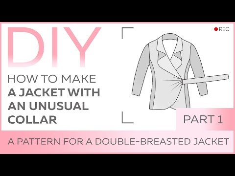 DIY: How to make a jacket with an unusual collar. Making a pattern for a double-breasted jacket.