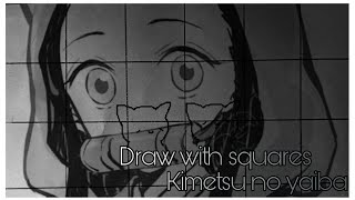 How to draw nezuko Frome kimetsu no yaiba with squares ||أسهل طريقة للرسم بالمربعات رسمت نيزيكو؟ 