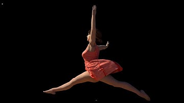 Dancing 3d Ballerina with fabric simulation in Maya (ncloth).