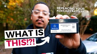 How to replace Mercedes auxiliary battery!  Fixing Auxiliary Battery Malfunction dashboard error.