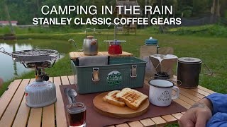 【Camping in Heavy Rain】 Tarp,Relaxing Rain Sound,Tent,ASMR,Coffee,not solo camping
