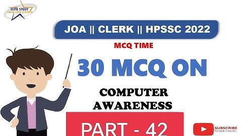 Computer MCQs || PART - 42 || JOA - 965 || HPSSC || #joait