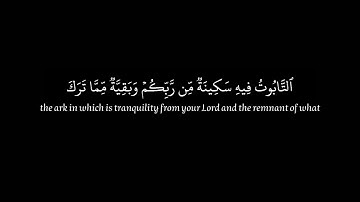 سورة البقرة/ الآيات {248}/القارئ: محمد هشام /كروما /قرآن خلفية سوداء