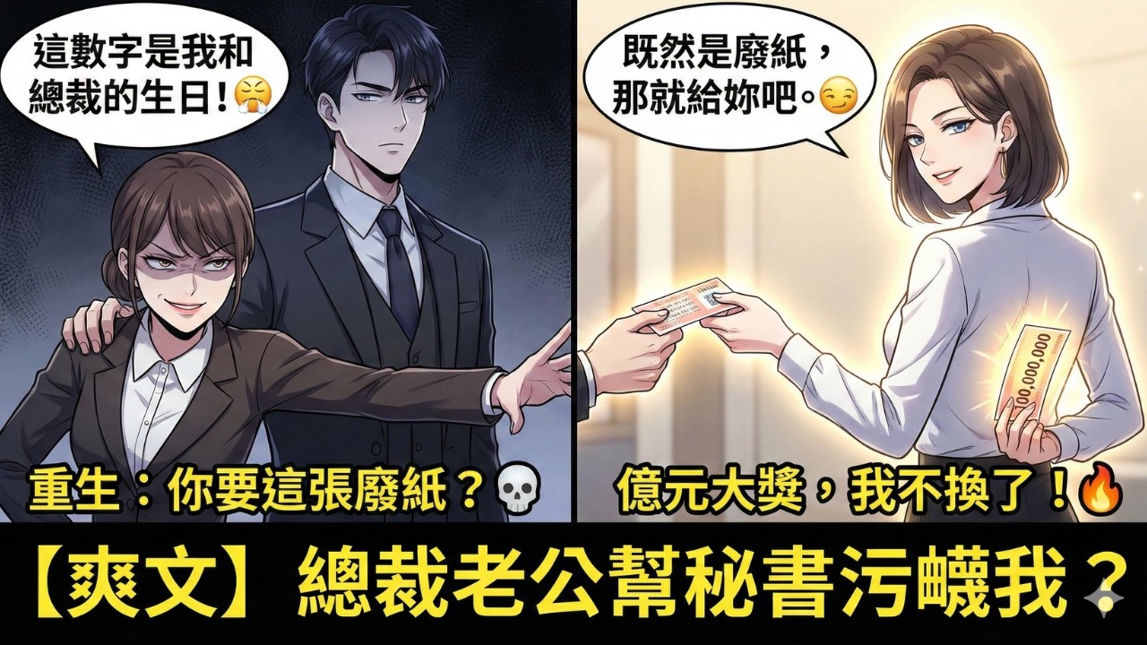【重生】秘書要跟我換「生日彩票」？總裁老公幫她誣陷我偷竊，害我被網暴致死！重生歸來我冷笑：妳想要這張廢紙？給妳！🔥