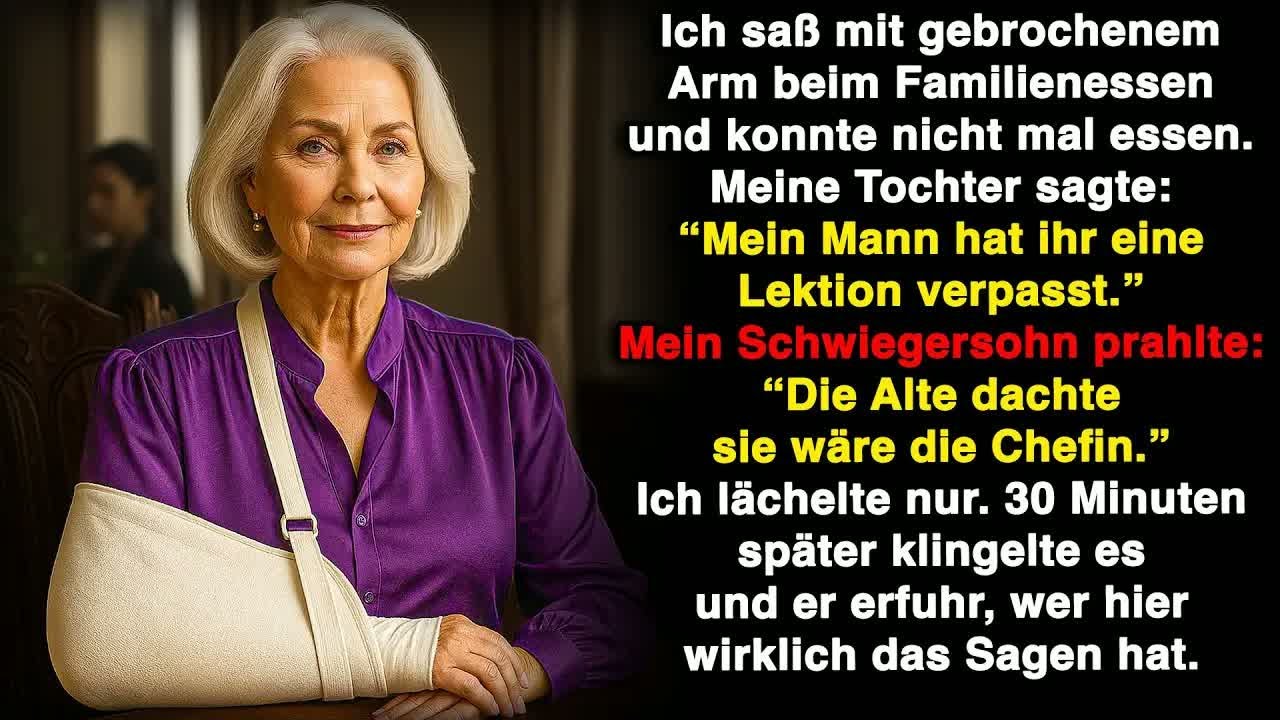 Mit gebrochenem Arm konnte ich kaum essen, und meine Tochter sagte： ＂Mein Mann hat dir's gezeigt