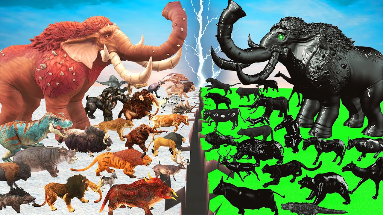 Prehistoric Stampede Animal Epic Battle Mammals vs Shadow Itself Size Animal Revolt Battle Simulator