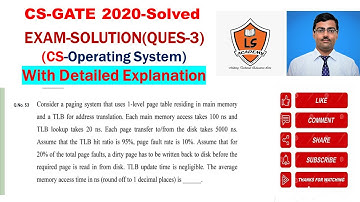 GATE 2020 | CSE| EXAM | OS(Operating System)  | QUESTION 3 | Solution with detailed Explanation
