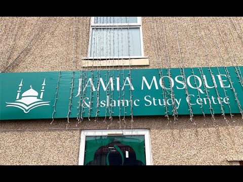 an open call to prayer (adhan) is being made at the jamia mosque & Islamic study center