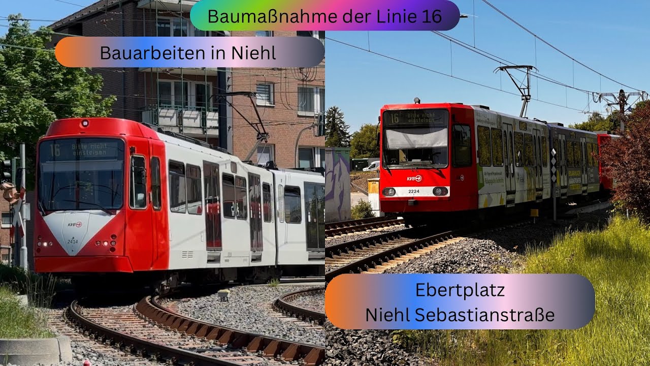 [4K] Baumaßnahme der Linie 16 | Ebertplatz- Niehl Sebastianstraße | Cologne light rail