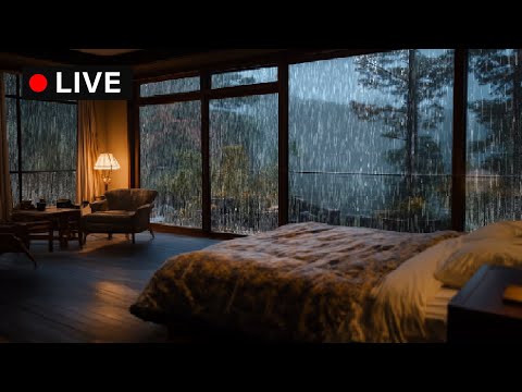 🔴 Rainy Night in a Cozy Cabin 🌧️ Study & Focus • Deep Sleep Rain Sounds (No Thunder)のサムネイル