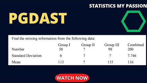 PGDAST 2024 | Find the missing information from the following data: Group I Group II Group III