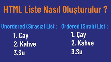 (Html-Css Ders 13) HTML Liste Nasıl Oluşturulur ? OL Ve UL Etiketleri Nelerdir ?