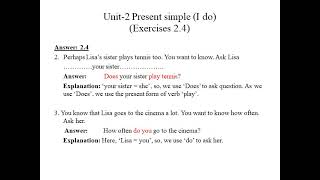 Unit-2 Present simple Exercises 2.4 Practice of English Grammar in Use