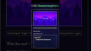 CSS Glass morphism #coding #webdevelopment #programming #webdesign #frontendcourse #2026 #2025