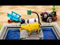 diy tractor mini bridge supply water shower of cows science project| tractor machine |@SunFarming