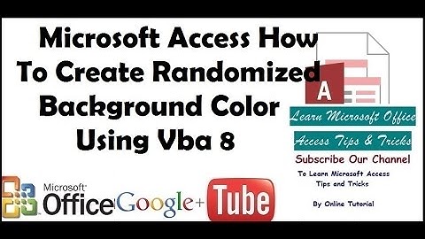 Microsoft Access How To Create Randomized Background Color Using Vba 8