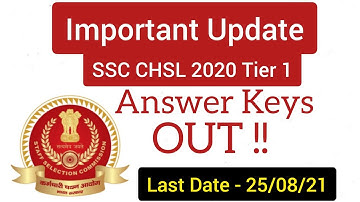 SSC CHSL 2020 Answer Keys Out