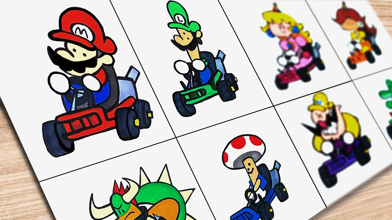 Бумага для рисования Mario Kart World Game Paper | Бумага ASMR