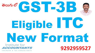 GSTR 3B - ELIGIBLE ITC TABLE - NEW FORMAT