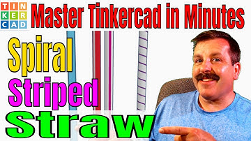 Make Tinkercad Straws with Spiral Stripes using Gradients in Minutes