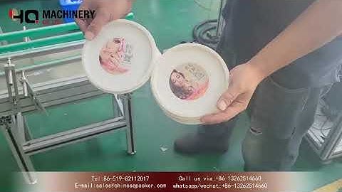 Automatic plastic lid labeling machines|YQ machinery metal cover flat label applicator factory