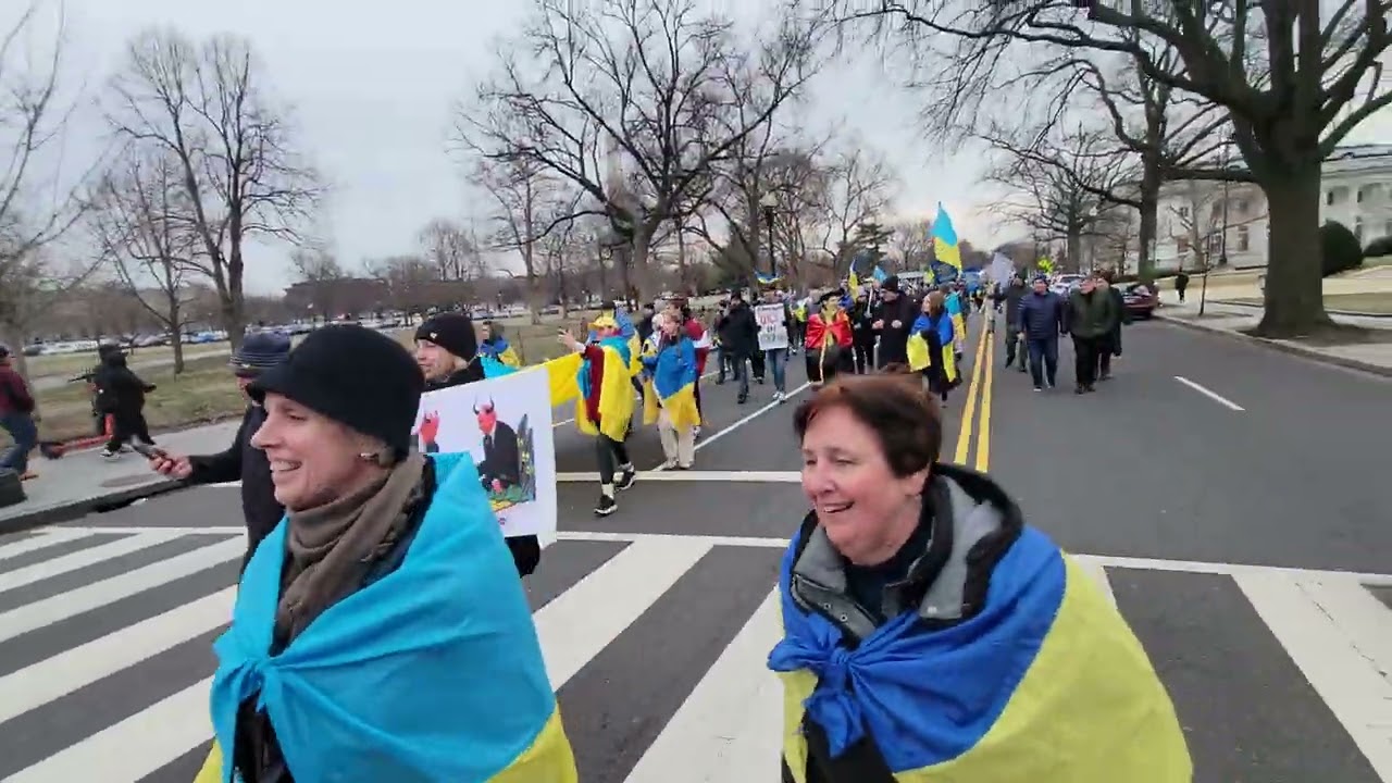 Ukraine Rally - march past White House - Washington DC - Feb. 22, 2025