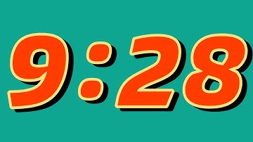 9 Minute and 28 Second Countdown Timer ⏰ | Bright green screen and huge numbers