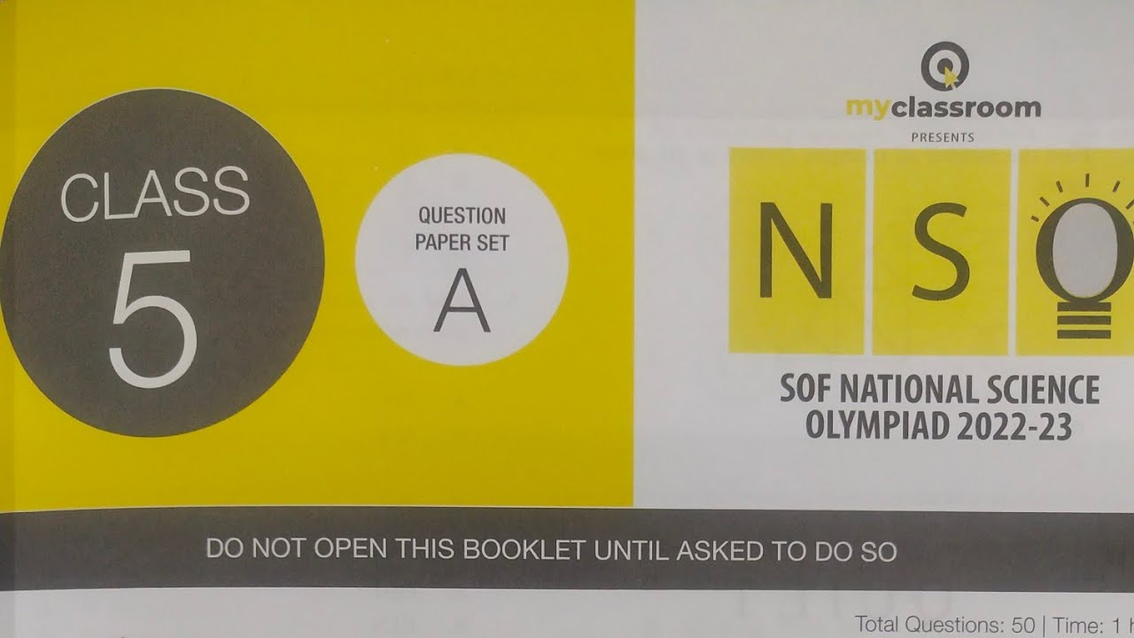 Science Olympiad Class 5 Solution 2022 | NSO Answer key #olympiads #sof ...