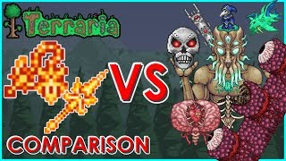 Terraria  Solar Eruption and Daybreak vs Bosses | Comparison