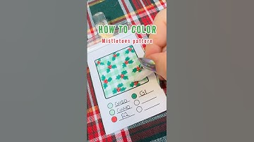 How to color a Mistletoes plaid pattern for your next Christmas coloring page #coloringtutorial