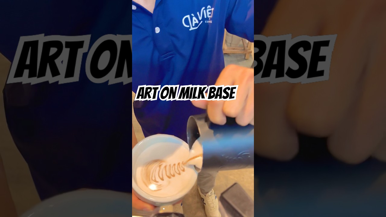 Making a swan on milk and chocolate base 