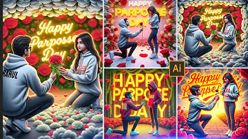 Propose Day Ai Photo Editing | Happy Propose Day Name Video Editing | Bing Ai Image Creator |