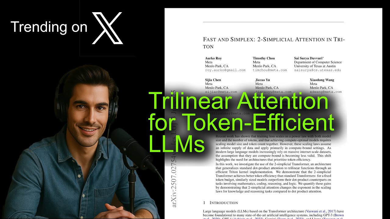 Trilinear Attention for Token-Efficient LLMs