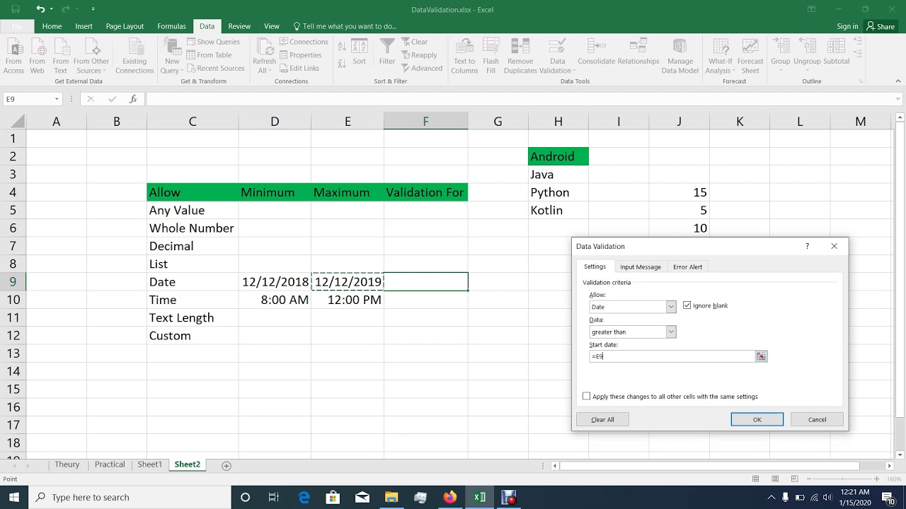 Data Validation Date Time YouTube data-validation-date-time-youtube